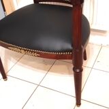 fauteuil de bureau style Louis XVI, acajou ,fin XIXè restauré à neuf