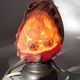 Old shell-shaped night lamp carved in cameo, Art Deco.