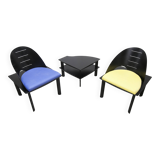 Set of 2 armchairs and coffee table designed by Patrice Bonneau, Genexco edition, 19