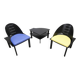 Set of 2 armchairs and coffee table designed by Patrice Bonneau, Genexco edition, 19