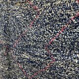 Moroccan Berber carpet Beni Ouarain intense blue with pink diamonds 3.06x2,16m