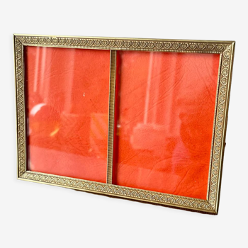 Double brass gold colored  Metal  Picture Frame 14.5 cm x 10.5 cm