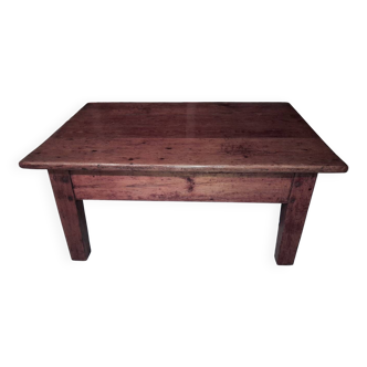 Table basse ancienne en bois patiné