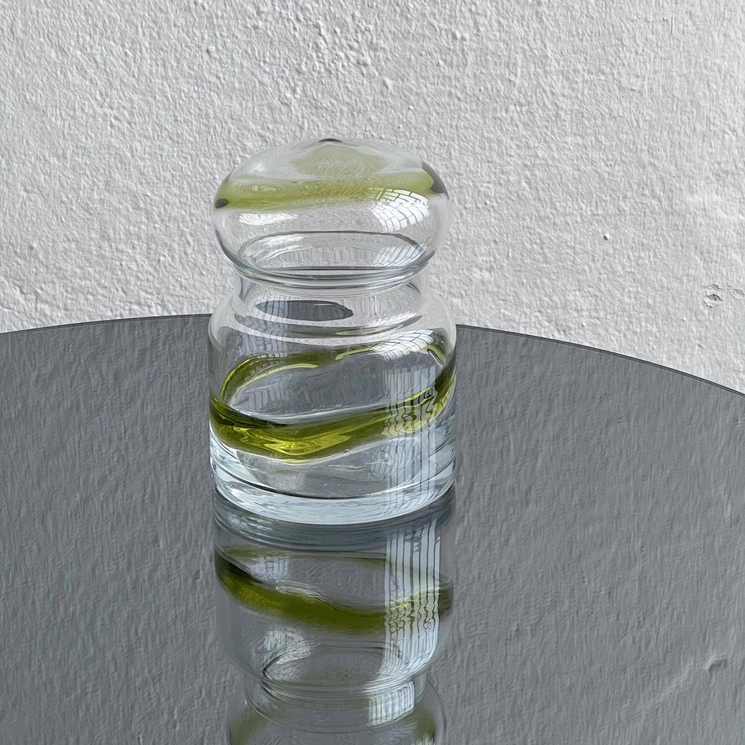 Vintage Murano Glass Vase with Lid, Mid-Century Modern, Italy, 1960s