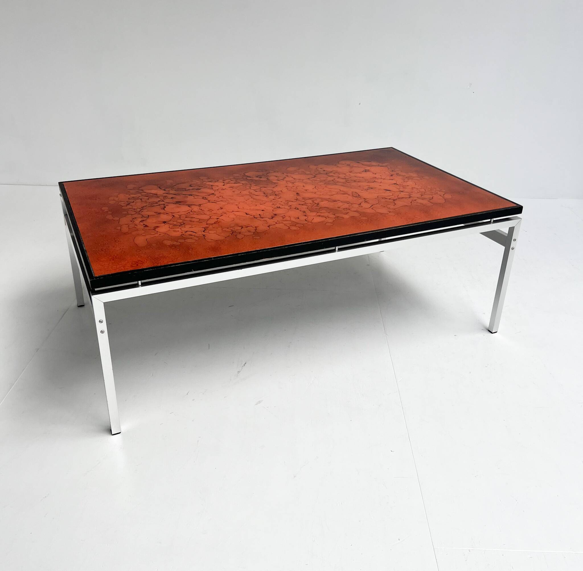 Glass coffee table by Jean René Talopp, 1970s
