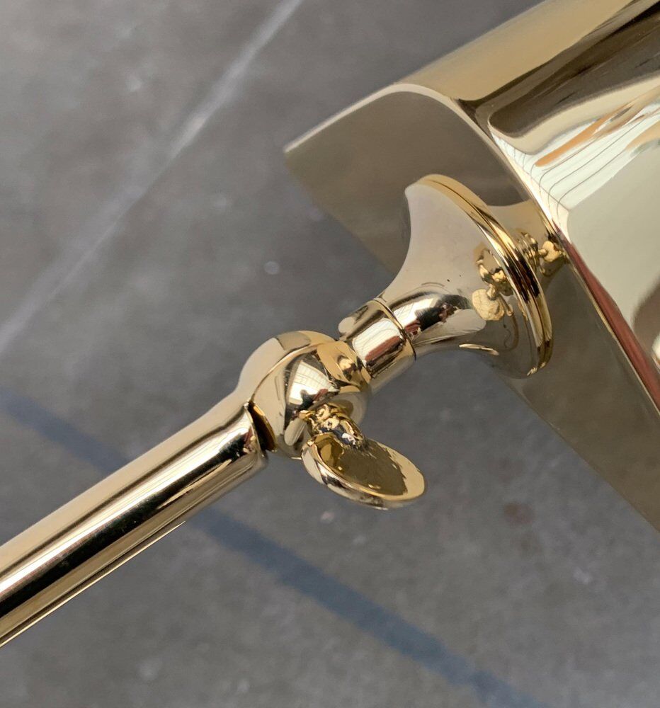 Vintage Hollywood Regency floor lamp in German brass by Florian Schulz.