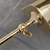 Vintage Hollywood Regency floor lamp in German brass by Florian Schulz.