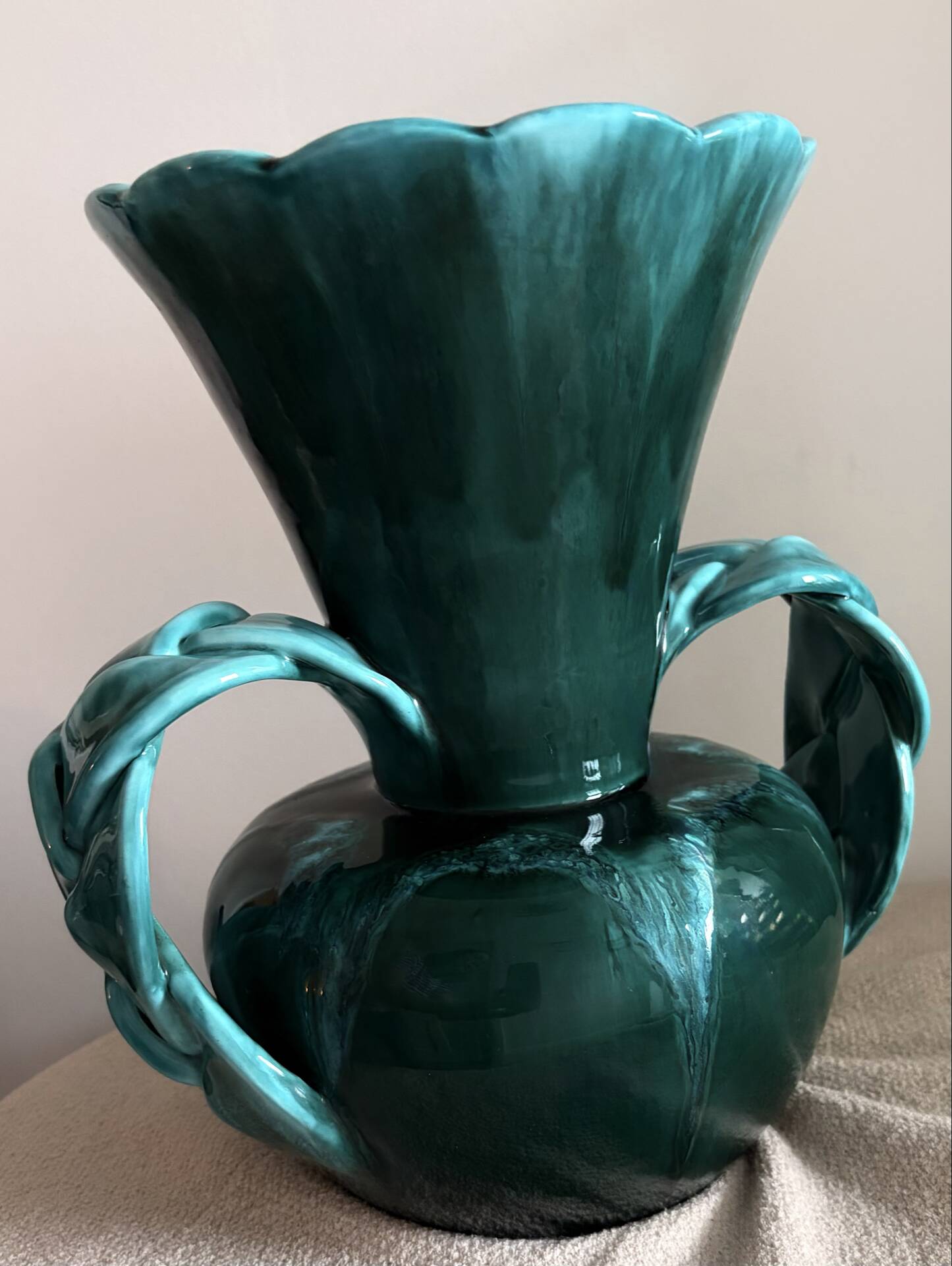 Mid-Century Vallauris Flamed Ceramic Amphora Vase by Louis Giraud