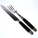 NILOX Stainless steel and ebony meat cover Empire knife + fork set