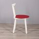 Set of 4 vintage 1980s chairs in wood and red vinyl, italian design