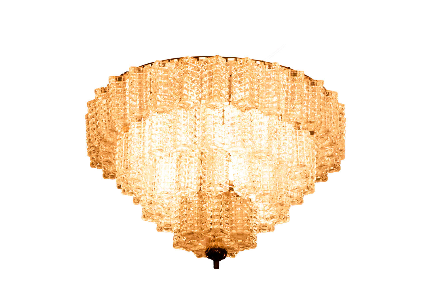 Italian parallelepiped glass chandelier, 1960s