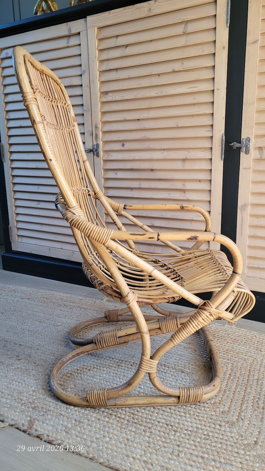 Vintage rattan armchair