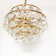 Stunning Crystal Glass and brass Chandelier by Palwa