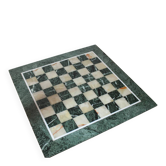 Large chessboard in green marble and onyx – 50 × 50 cm