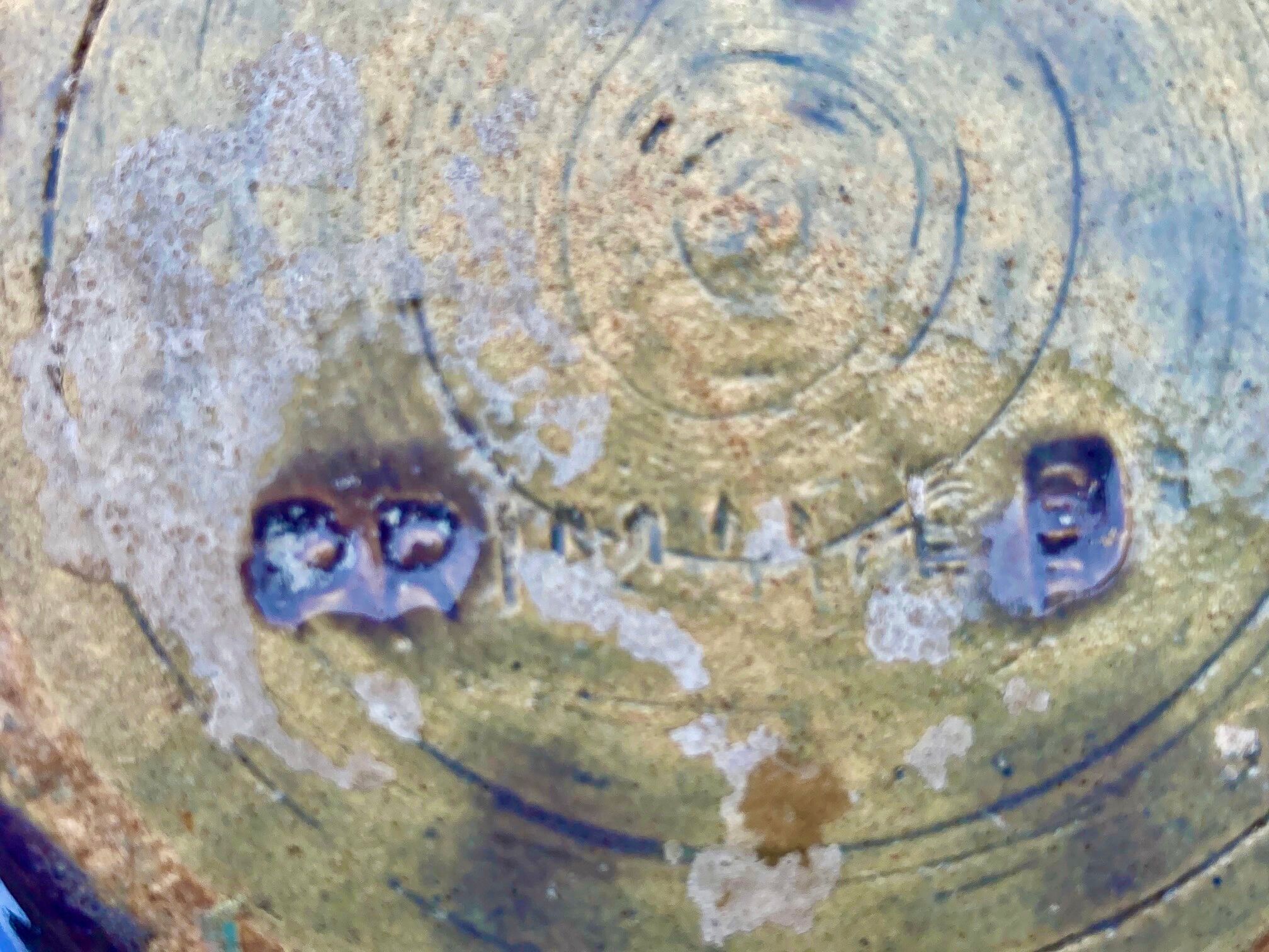 Vase coloquinte art deco in stoneware signed primavera n° 3501