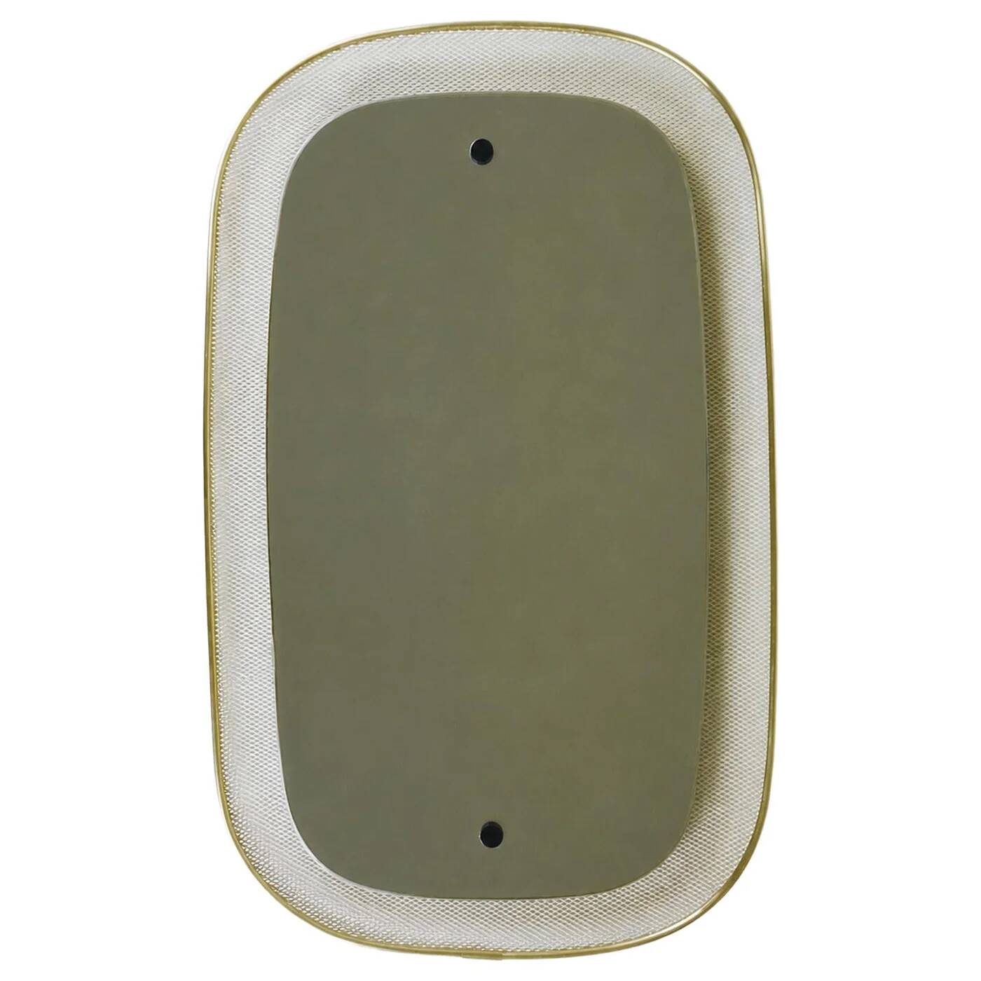 Vereinigte Werkstätten Mid-Century Wall Mirror, Rigitulle Metal & Brass