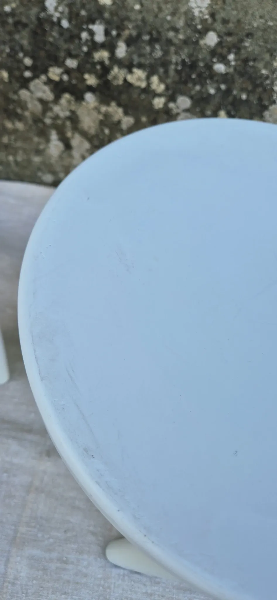 2 TATAY white plastic stools vintage 1970s