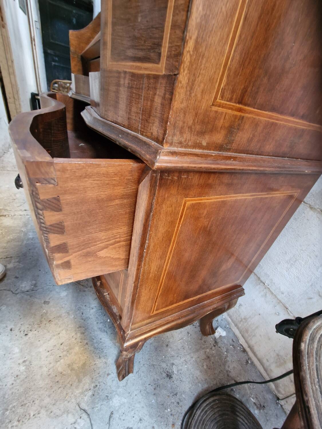 Vintage curved slope secretary
