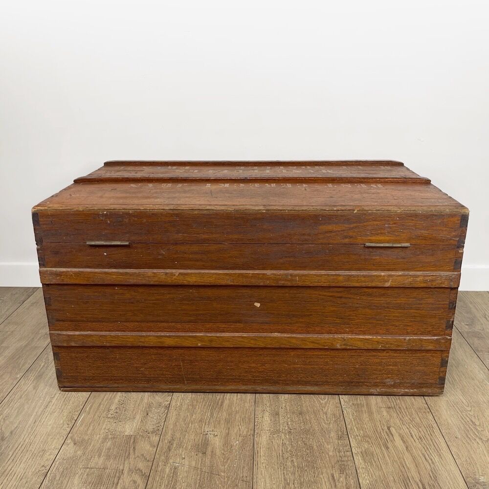 Old wooden transport trunk