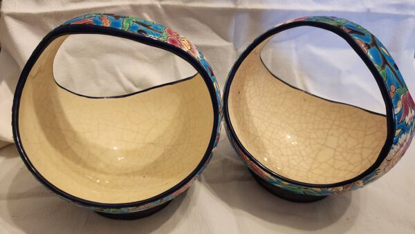 Coupelle avec anse en Émaux de Longwy