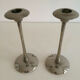 Pair of silver style Deco candlesticks