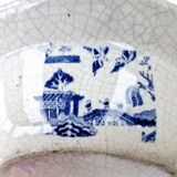 Old Rectangular Hollow Dish In English Earthenware 19th Chinese Decor Blue Willow