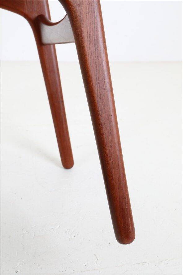 ACO Møbler / Erik Buck “310” teak chair / black leather / mid-century Danish modern design / 1960s / Buch