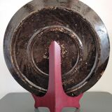 Glazed terracotta dish from Dauphiné signed AM Faure 1953