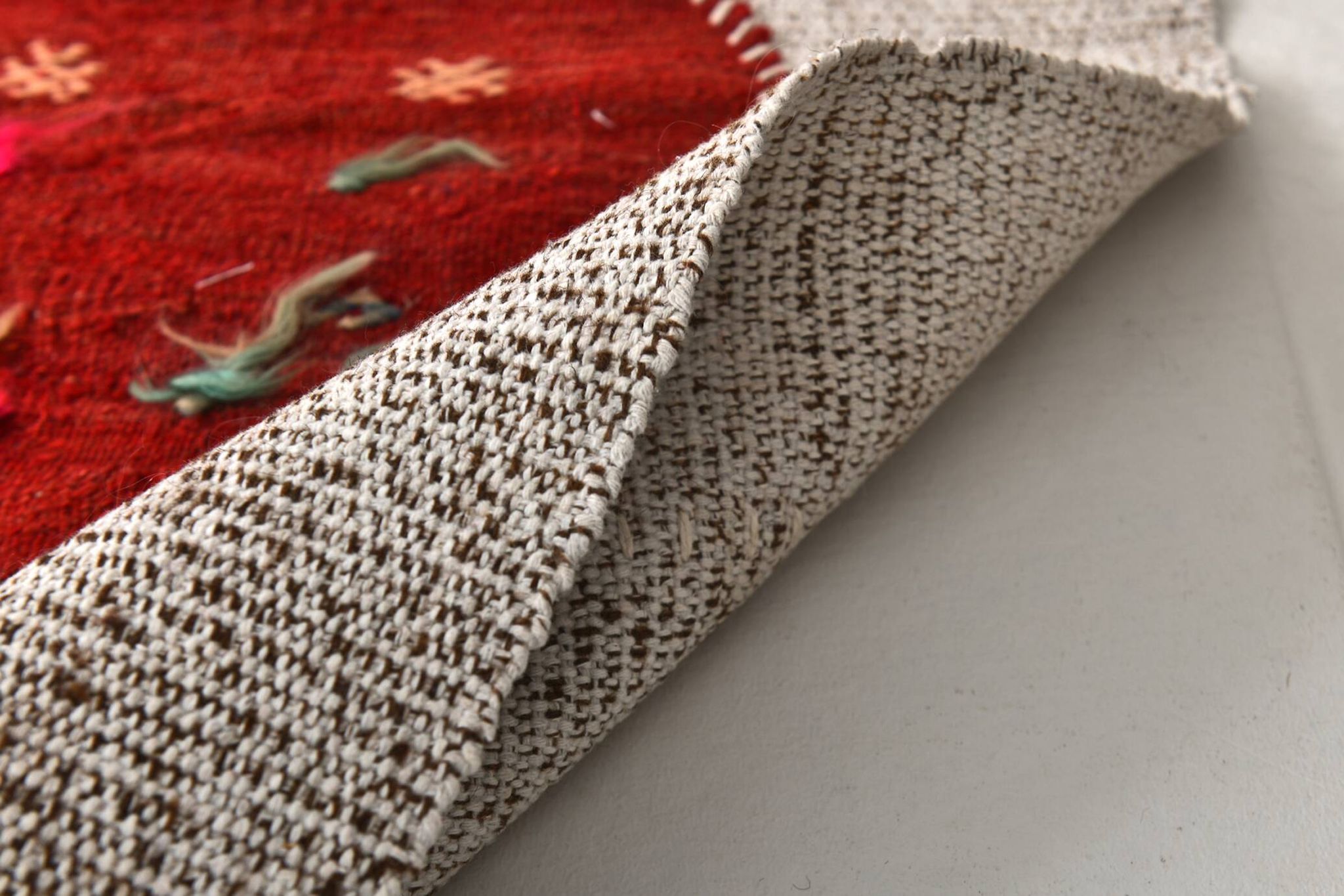 3x5 Red Contemporary Vintage Kilim Rug, 105x149Cm