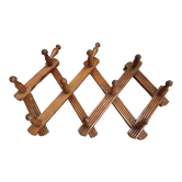Wall-mounted cloakroom coat racks hooks wood extendable accordion