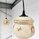 Set of 2 vintage ceiling lamps with marble pattern, 1960s