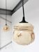 Set of 2 vintage ceiling lamps with marble pattern, 1960s