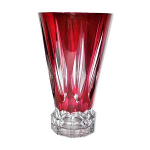 Vase rouge en cristal - val