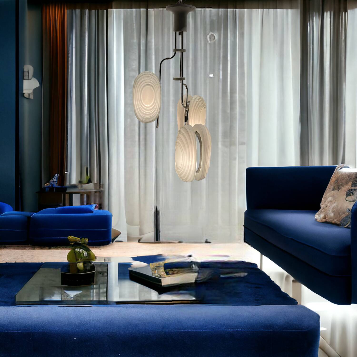 Architectural Murano Glass Chandelier