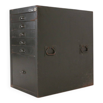 Forest green metal Military filing Cabinet or Chest of Drawers, 1956