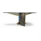 Postmodern Belgo Chrom table / oval glass top / 1980s