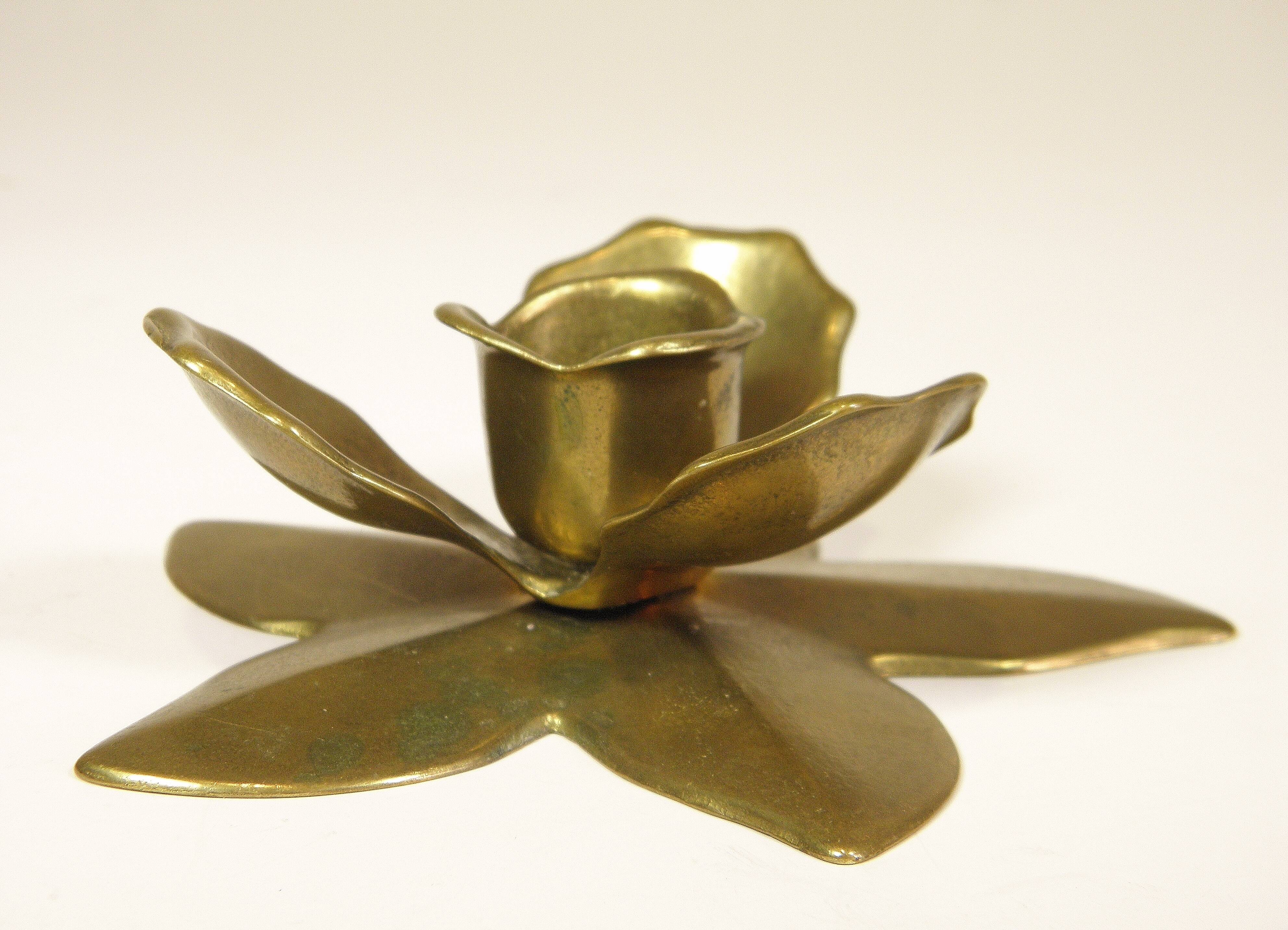 Brass "flower" candle holder, 1970