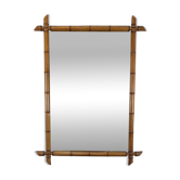 Vintage wooden mirror with bamboo imitation 102 x 75 cm – Exotic spirit
