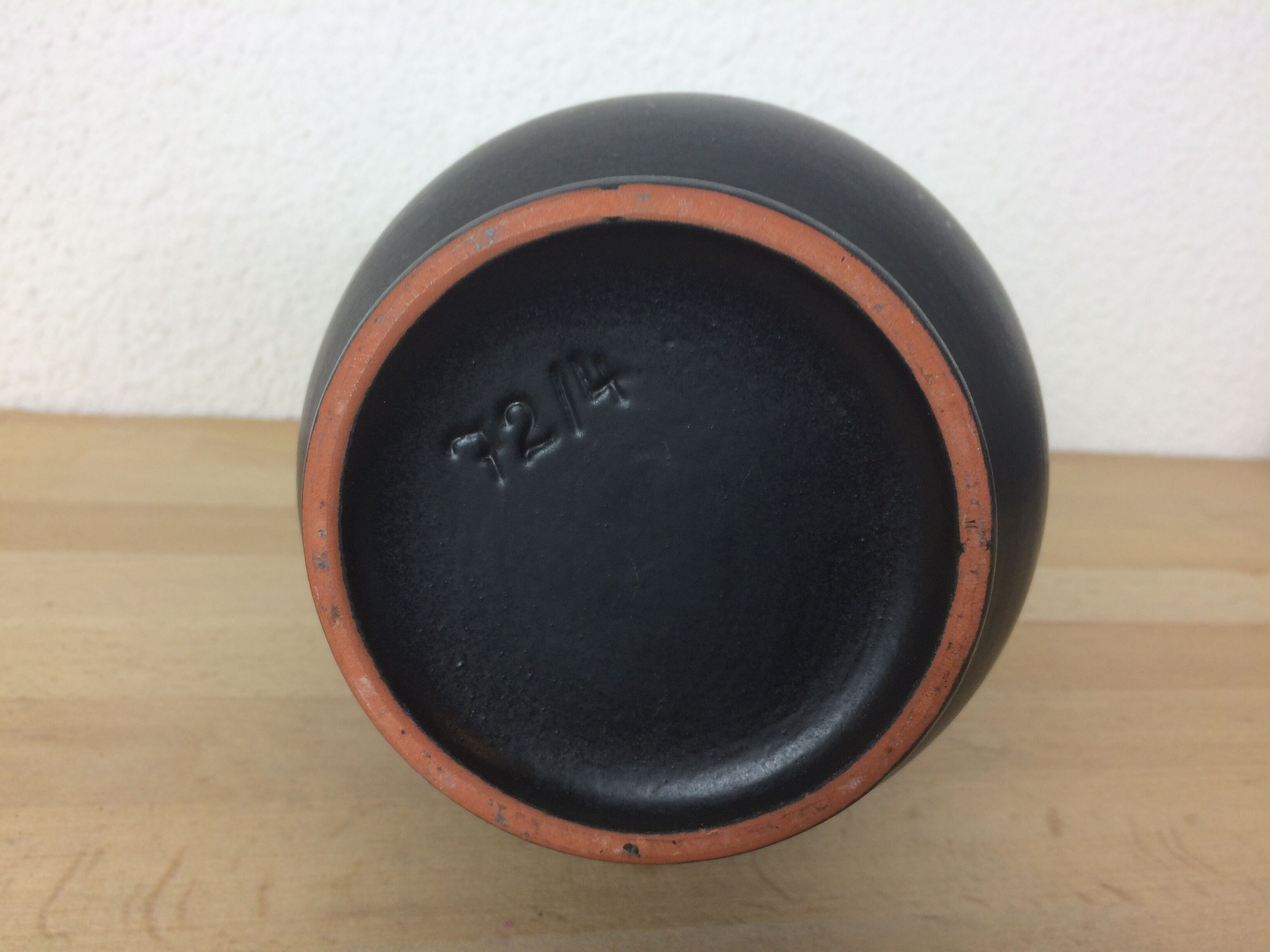 Vase shaped ceramic pitcher cobalt blue 1970