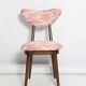 Heart-shaped chair mid-century in Fandango pink jacquard, Dedar, Europe, 1960s