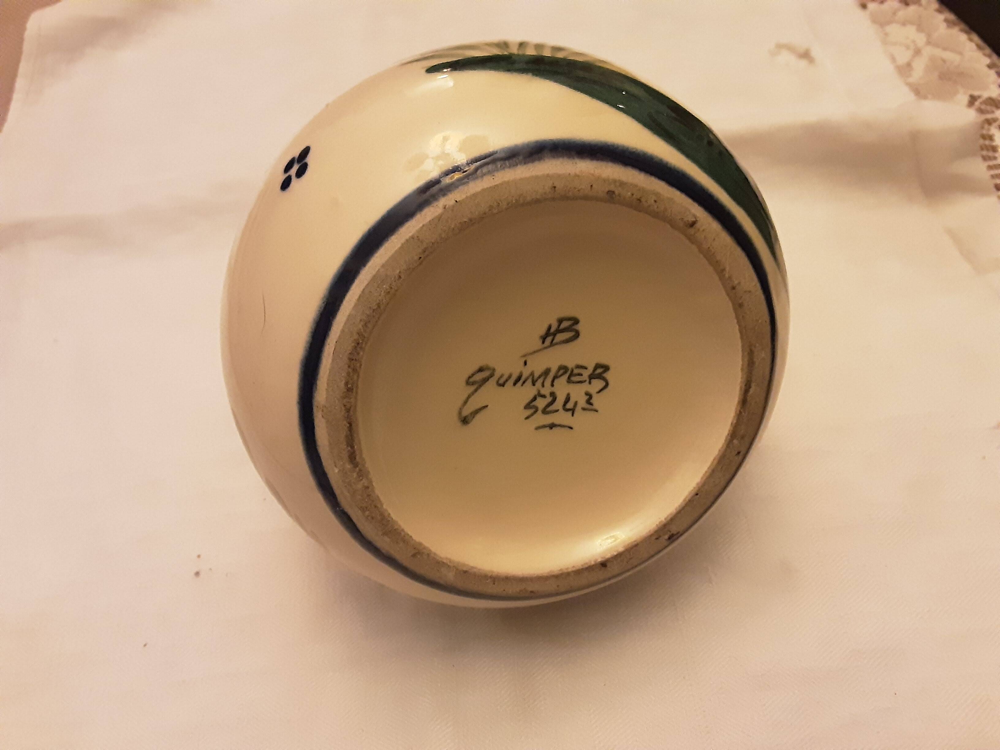 Quimper henriot earthenware vase