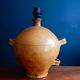 Large lamp foot in terracotta enamelled ochre color / 60s