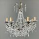 Lustre à pampilles en cristal et bronze, XXe siècle