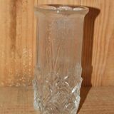 Glass vase made in Fidenza italy décor leaves in art nouveau style
