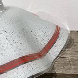 Italian white and orange glass pendant light Fazzoletto style