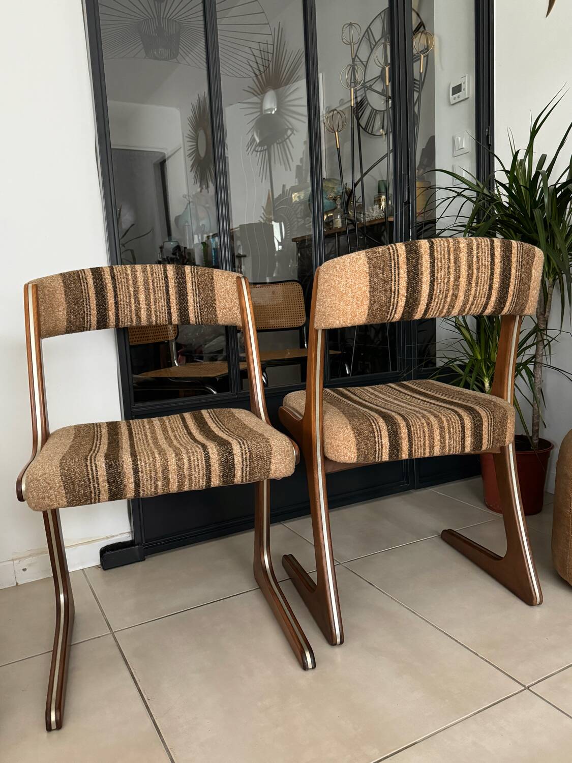 Pair of vintage Baumann Kangaroo chairs