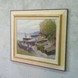 Hjamar Lindblom, Swedish Modern Landscape, 1960s, Oil on Canvas, Framed