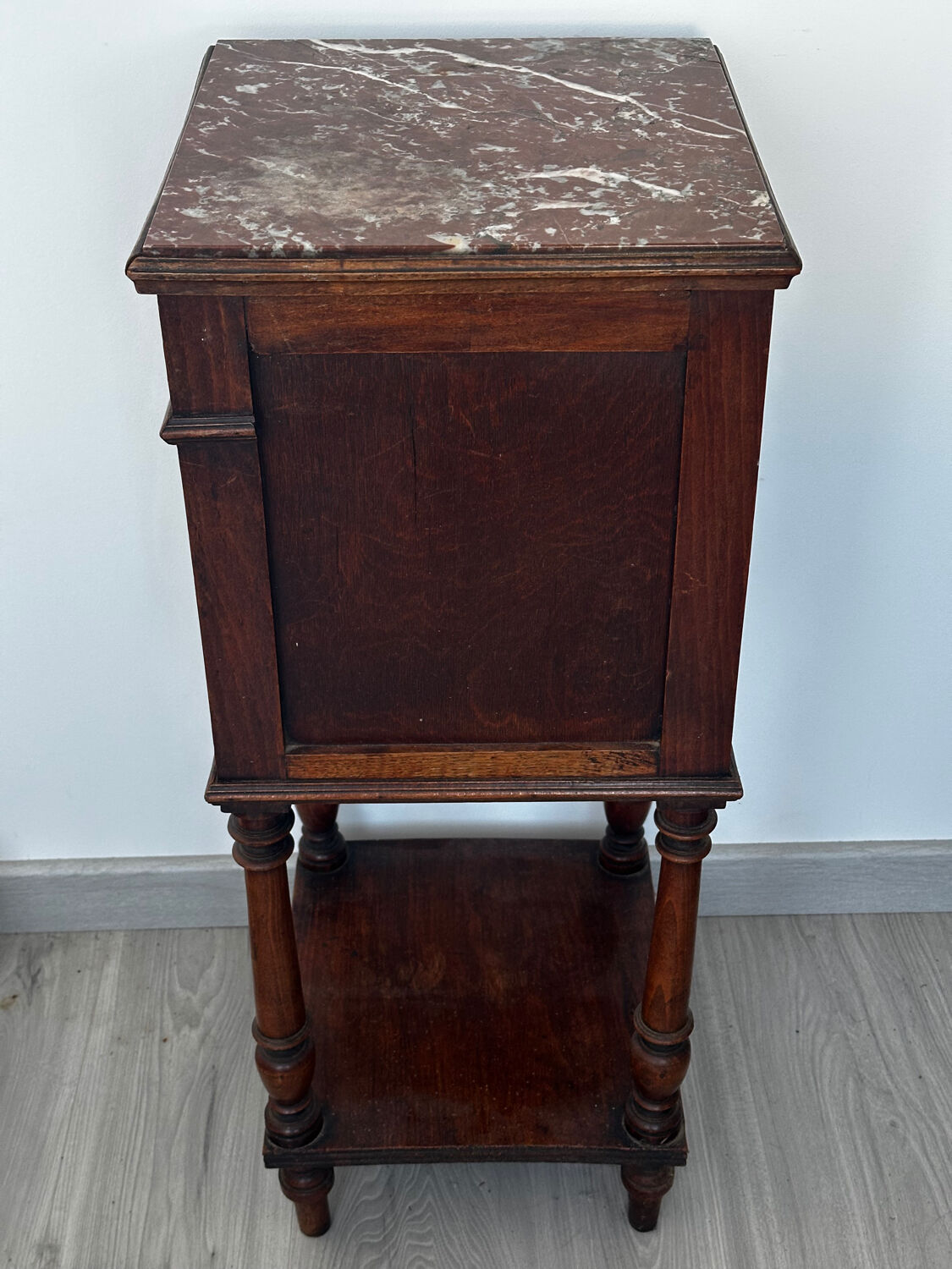 Bedside table/occasional table early 20th century wood and marble