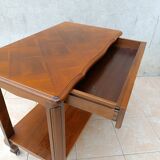 English-style cherrywood serving trolley