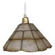 Vintage mother-of-pearl and brass lampshade pendant light
